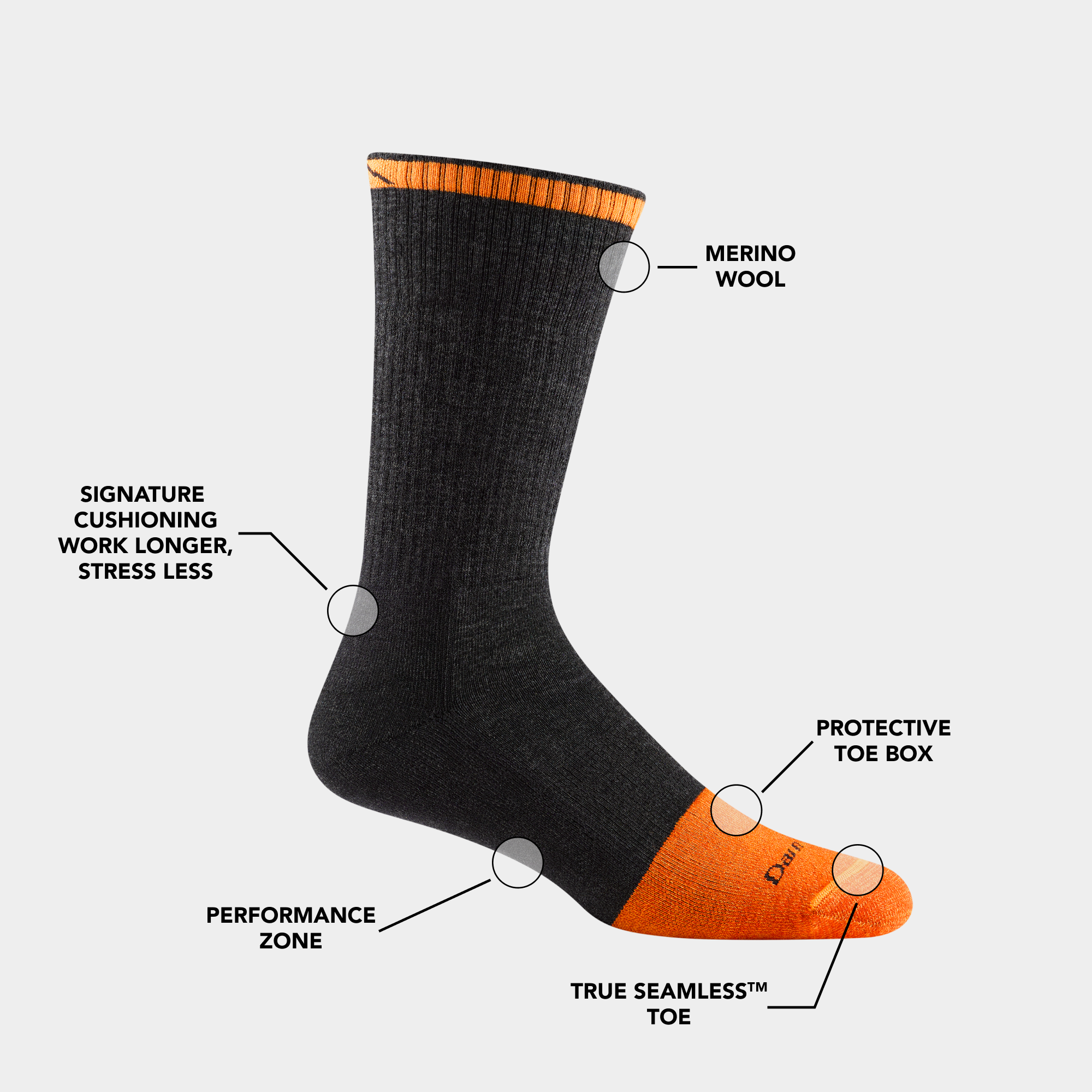 Darn Tough Socks Men's Steely Boot Midweight Work Socks - Image 10