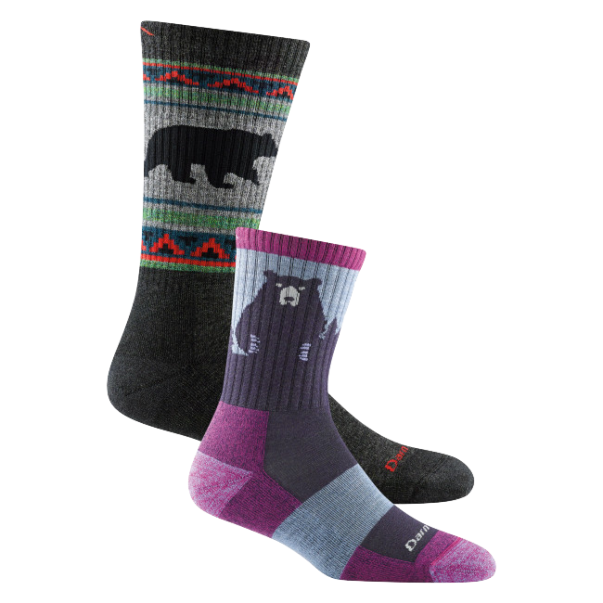 Darn Tough Socks Men's and Women's Bear 2-Pack Hiking Socks