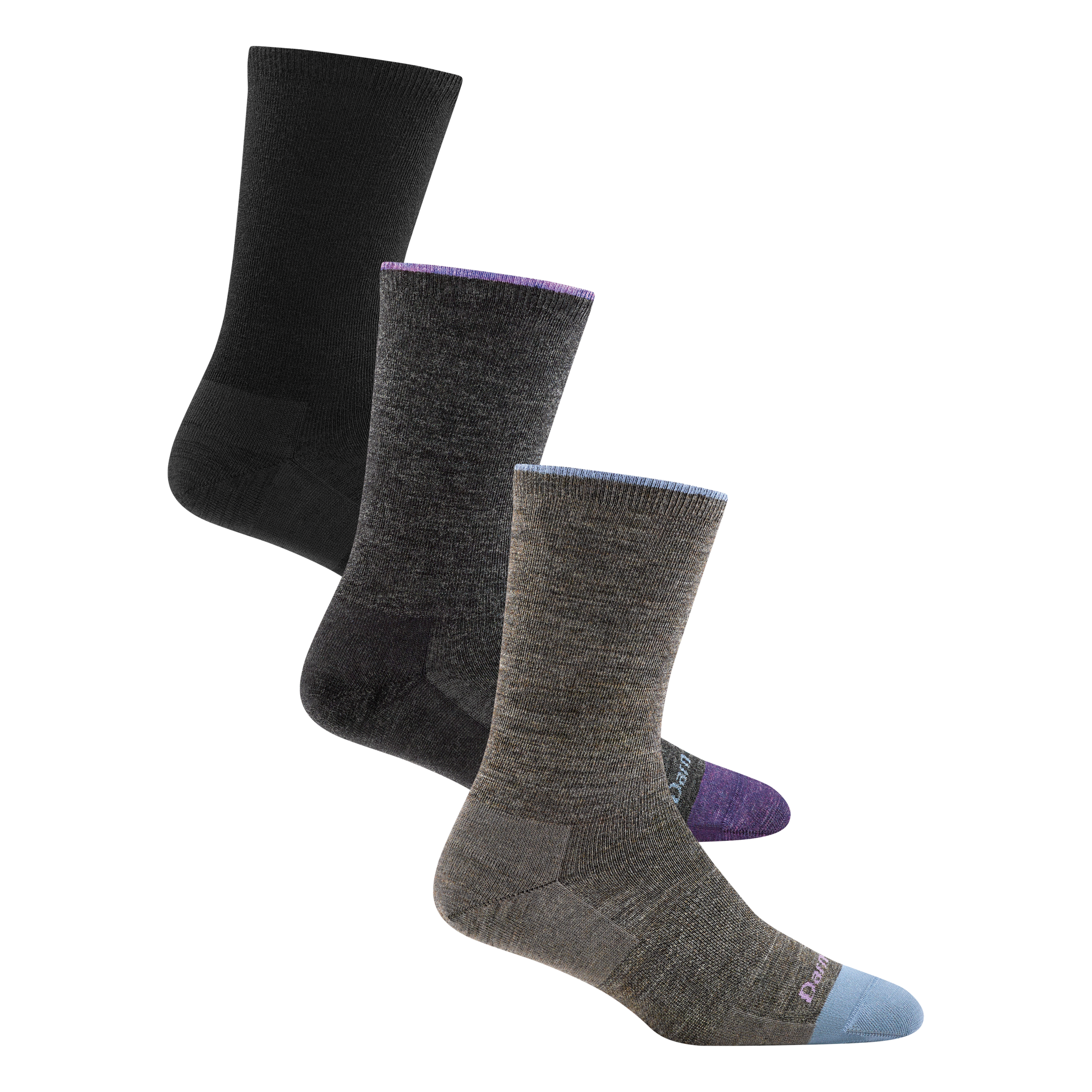 Darn Tough Socks Women's Solid Basic Lifestyle 3-Pack