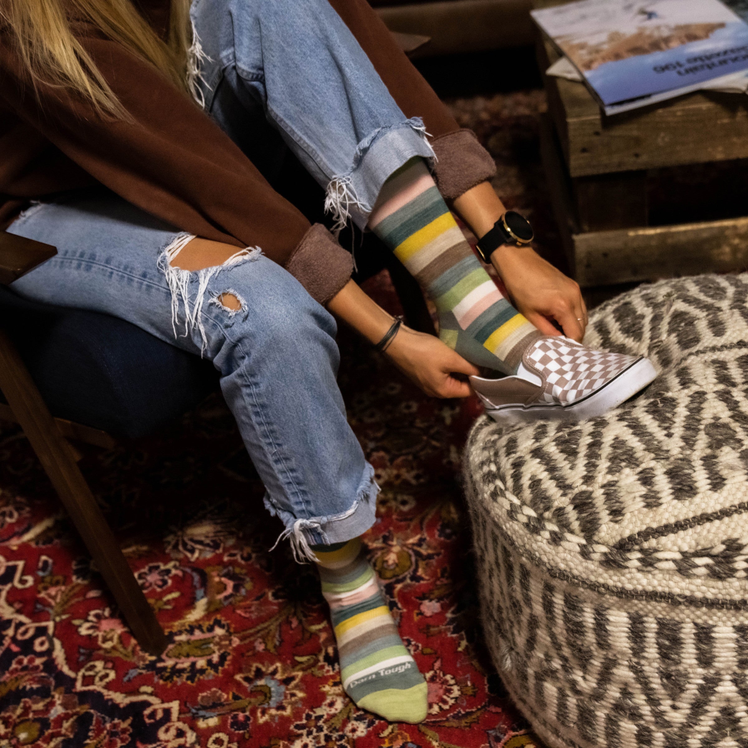 Darn Tough Socks Women's Mystic Stripe Crew Lightweight Lifestyle Socks - Image 8