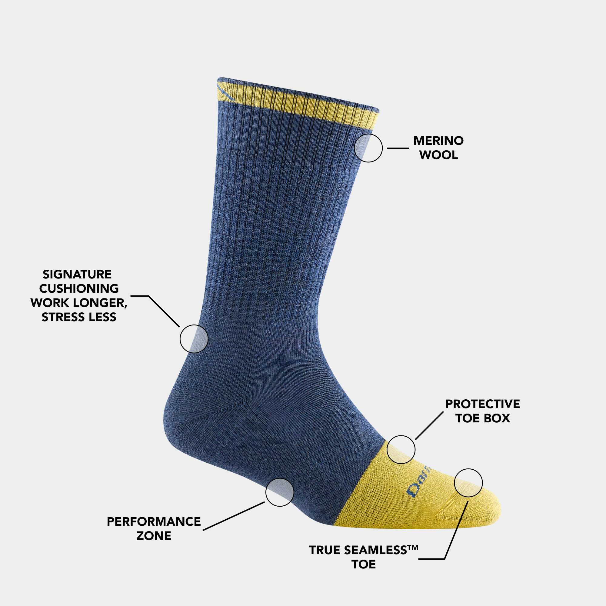 Darn Tough Socks Women's Steely Boot Work Sock 3-Pack - Image 3