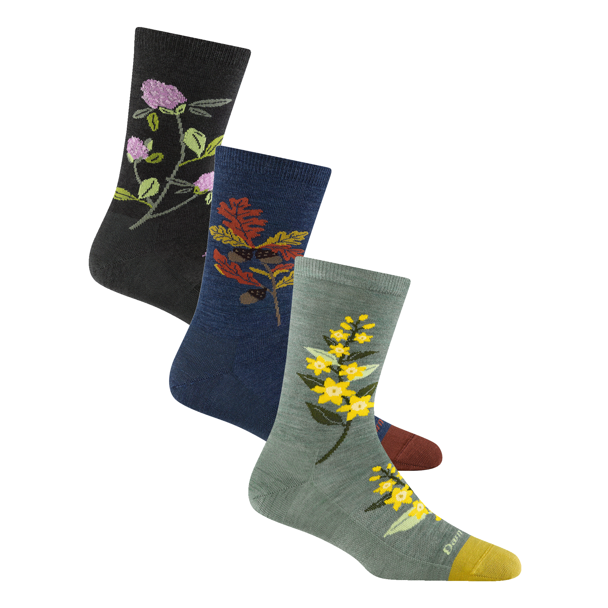 Darn Tough Socks Women's Blossom Bouquet Lifestyle Crew 3-Pack