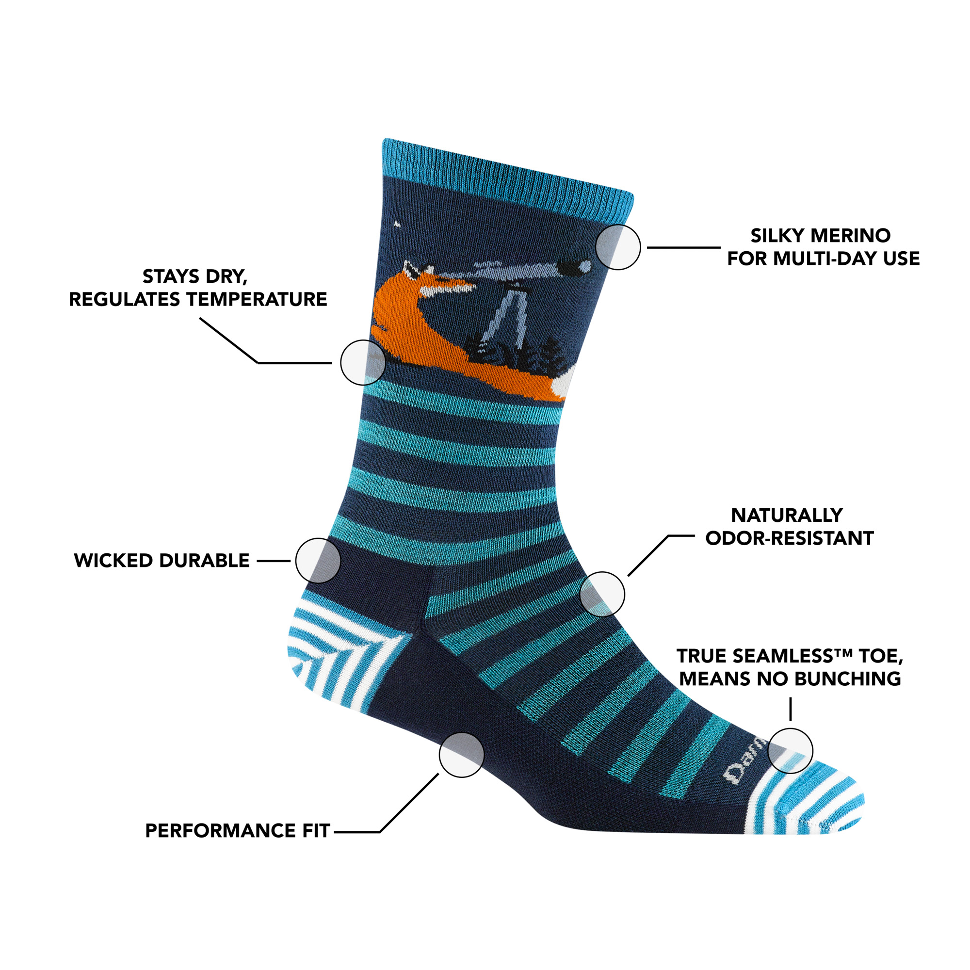 Darn Tough Socks Women's Animal Haus Crew Lightweight Lifestyle Socks - Image 25