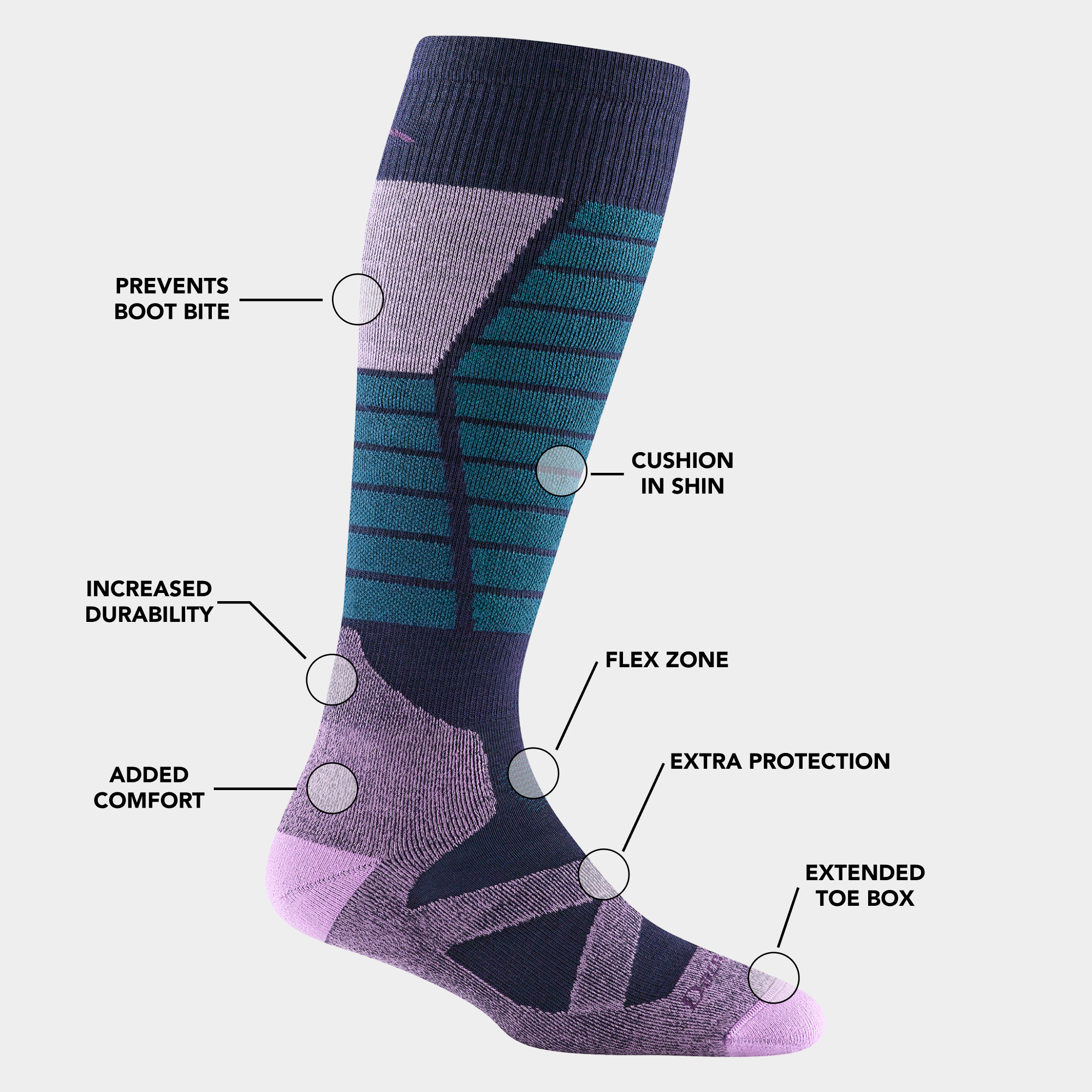 Darn Tough Socks Women's Function X Over-the-Calf Midweight Ski & Snowboard Socks - Image 8
