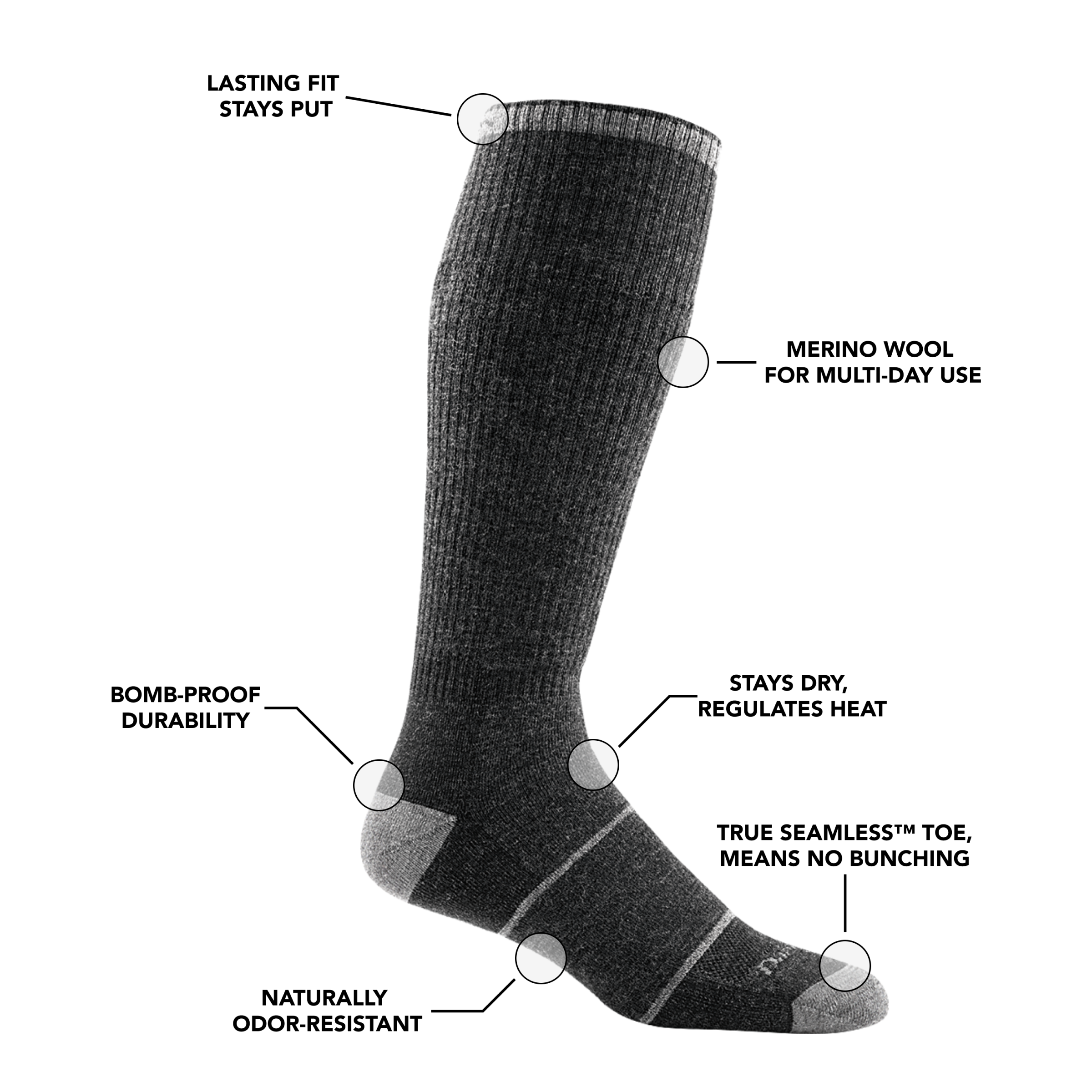 Darn Tough Socks Men's Paul Bunyan Over-the-Calf Midweight Work Sock - Image 6