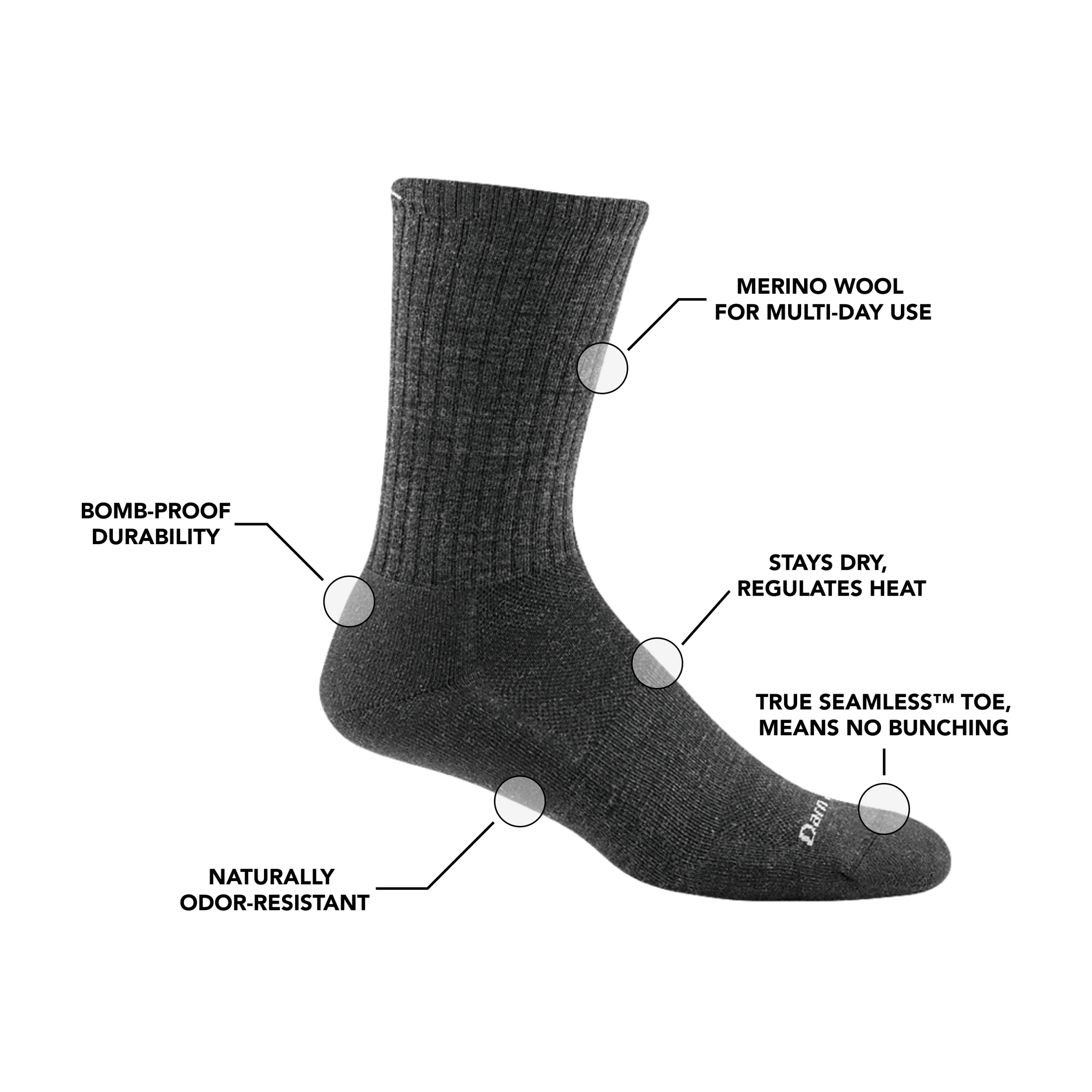 Darn Tough Socks Men's The Standard Crew Lightweight Lifestyle Socks - Image 6